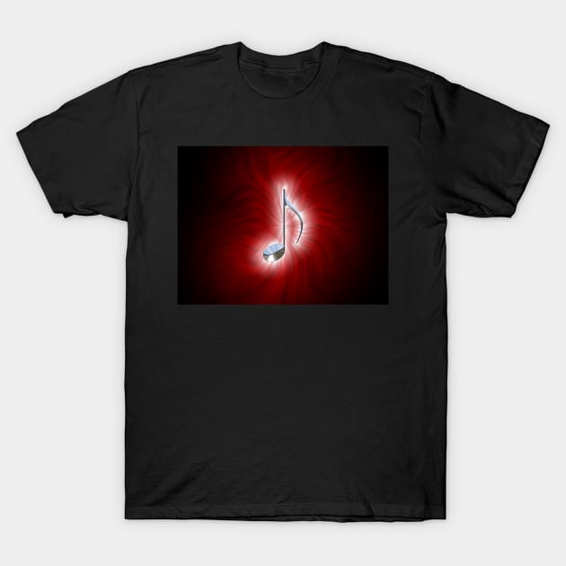 Radiating Music Red T-Shirt by Veraukoion